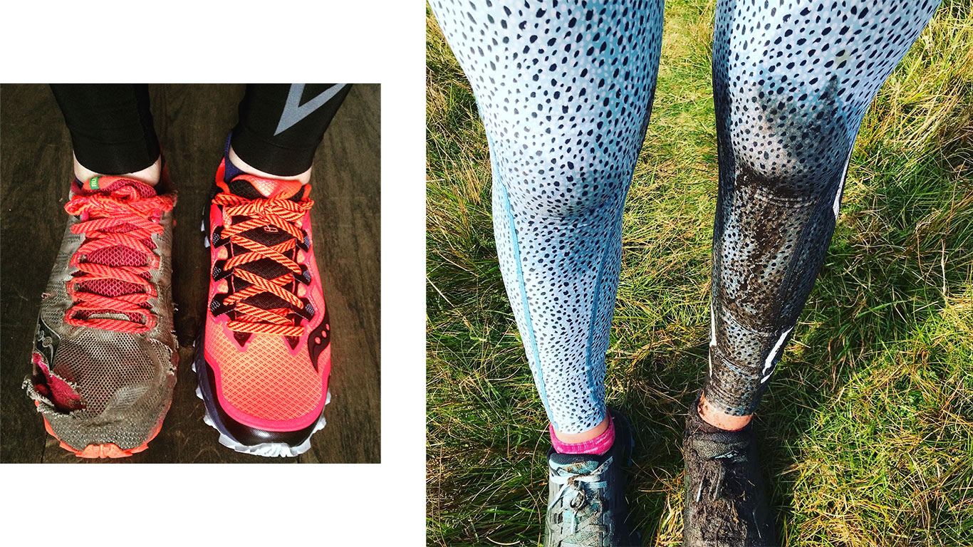 Muddy shoes on the South West Coast Path